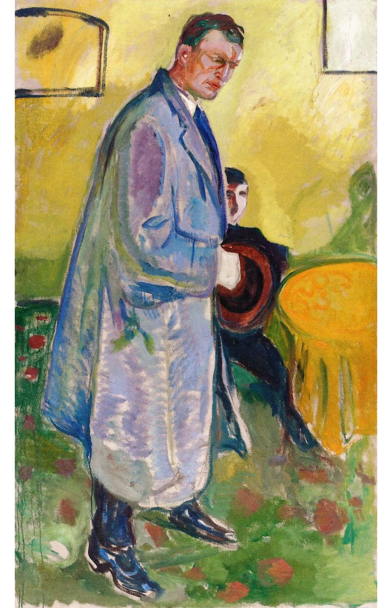 Эдвард Мунк. "Автопортрет в плаще и со шляпой". 1915. Музей Мунка, Осло.